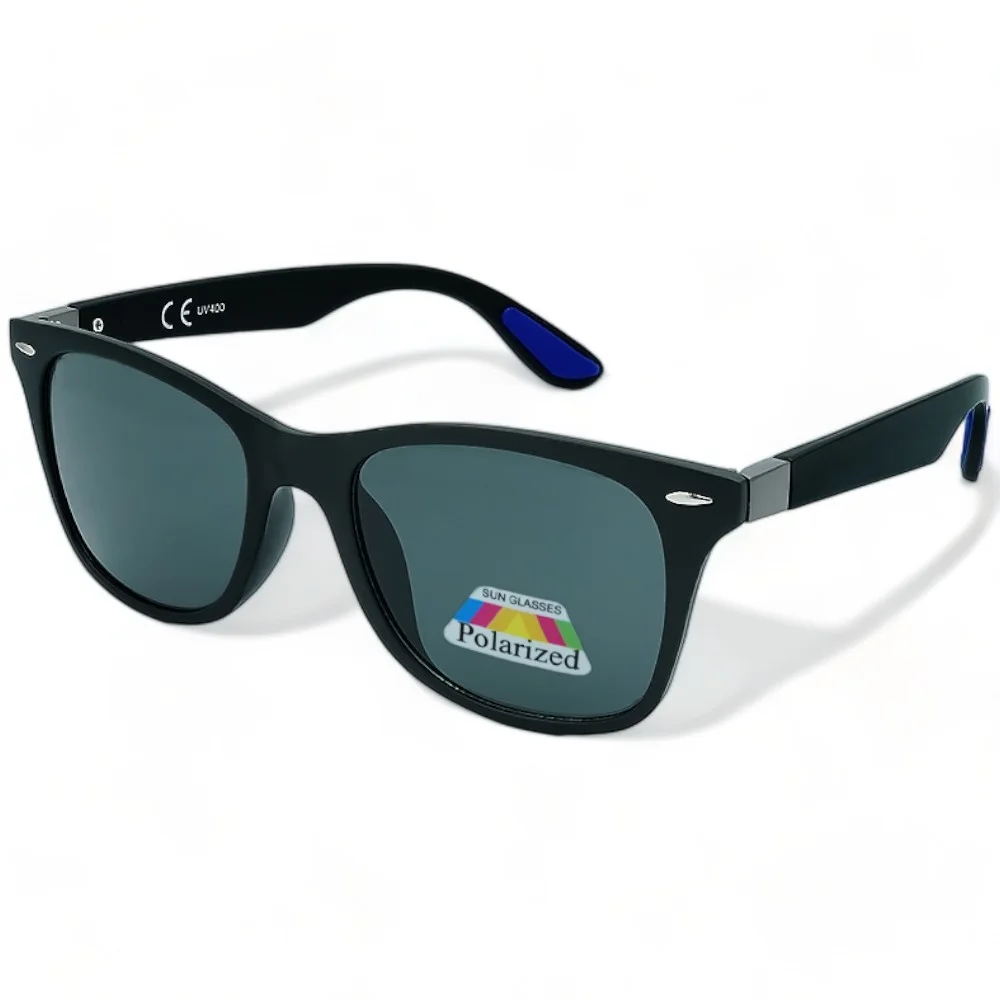 Φωτογραφία προϊόντος: Riverio Unisex Γυαλιά Ηλίου Polarized Τετράγωνα με Μαύρο Κοκκάλινο Σκελετό και Μαύρο Φακό RV6042651