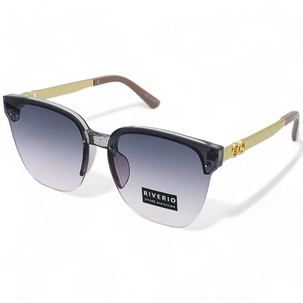 Φωτογραφία προϊόντος: Riverio Unisex Γυαλιά Ηλίου UV400 Τετράγωνα με Διάφανο Κοκκάλινο Σκελετό και Μωβ ντεγκραντέ Φακό RV42441