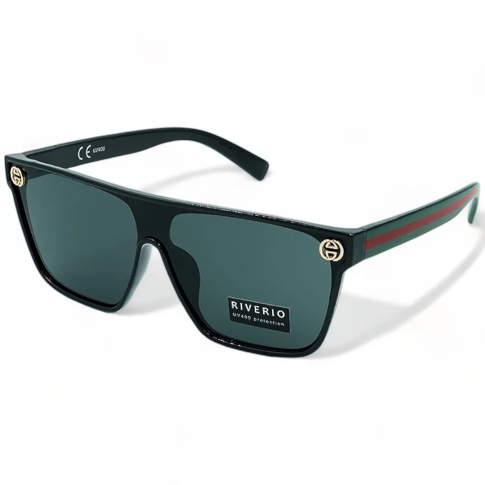 Φωτογραφία προϊόντος: Riverio Unisex Γυαλιά Ηλίου UV400 Τετράγωνα με Μαύρο Κοκκάλινο Σκελετό και Μαύρο Φακό RV42331