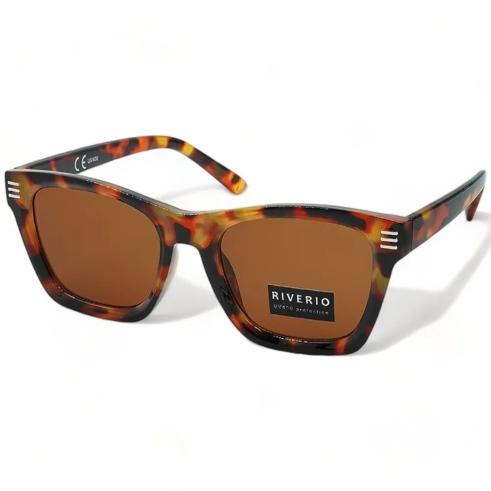 Φωτογραφία προϊόντος: Riverio Unisex Γυαλιά Ηλίου UV400 Τετράγωνα με Καφέ Ταρταρούγα Κοκκάλινο Σκελετό και Καφέ Φακό RV42182