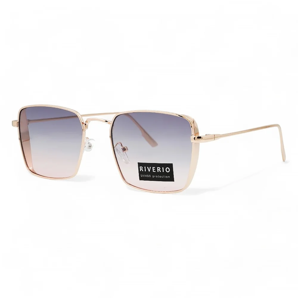 Φωτογραφία προϊόντος: Riverio Unisex Γυαλιά Ηλίου UV400 Τετράγωνα με Χρυσό Μεταλλικό Σκελετό και Μωβ ντεγκραντέ Φακό RV42365
