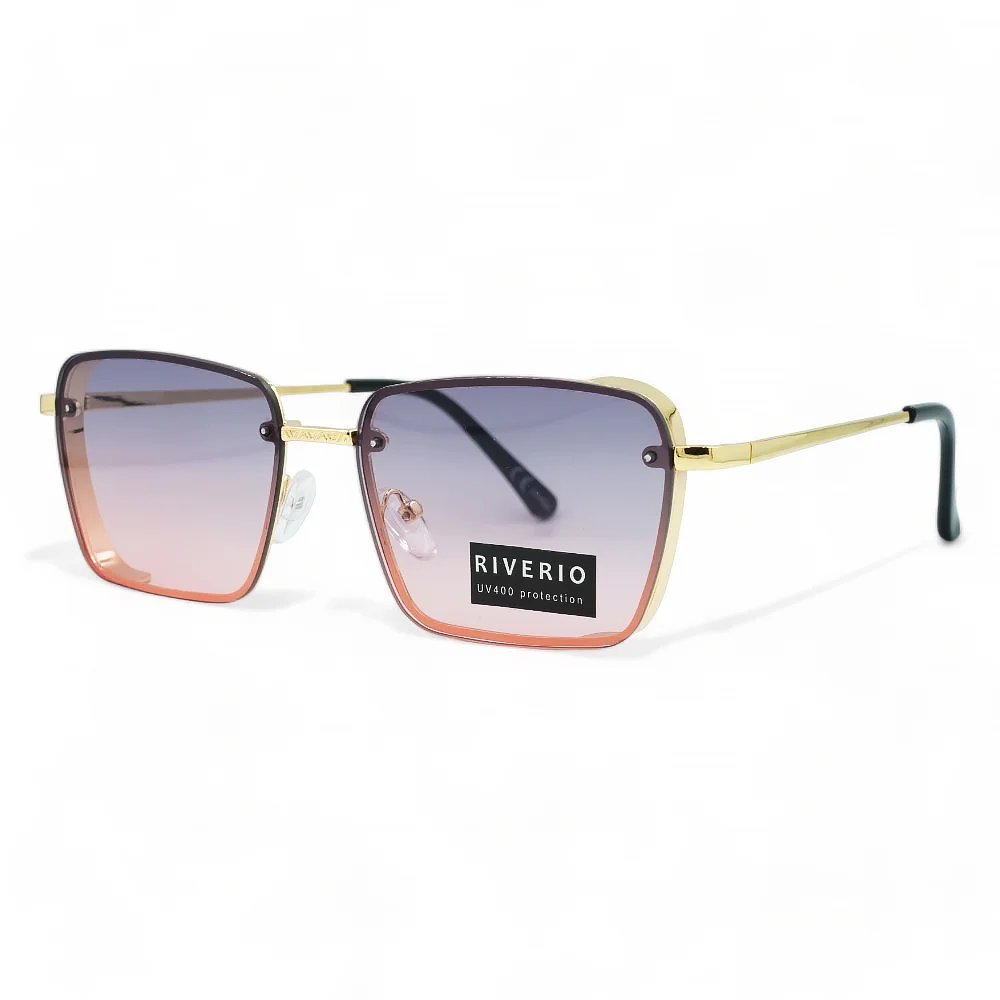 Φωτογραφία προϊόντος: Riverio Unisex Γυαλιά Ηλίου UV400 Τετράγωνα με Χρυσό Μεταλλικό Σκελετό και Μωβ ντεγκραντέ Φακό RV42381