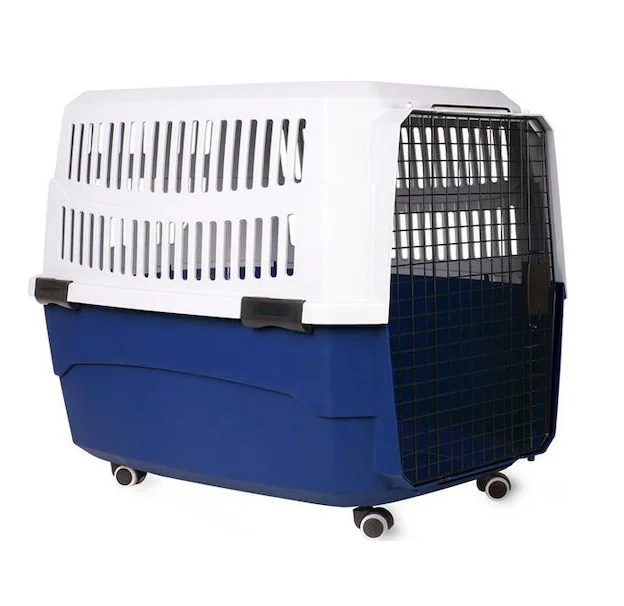 Φωτογραφία προϊόντος: OEM Nobleza Μέγεθος XL L81,3xW56xH58,5 cm Κλουβί Ταξιδιού Μεταφοράς Με Ρόδες Για Σκύλους Μπλε/Γκρι MRE 25787