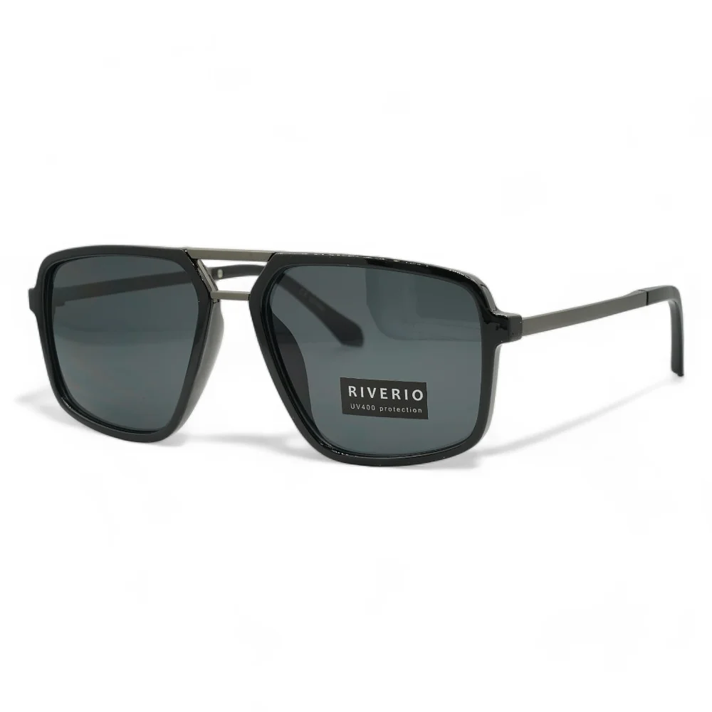 Φωτογραφία προϊόντος: Riverio Ανδρικά Γυαλιά Ηλίου UV400 Τετράγωνο με Μαύρο Σκελετό και Μαύρο Φακό RV42701