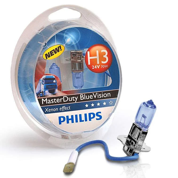 Φωτογραφία προϊόντος: PHILIPS H3 24V 75/70W PK22s MasterDuty BlueVision 2τμχ 13336MDBV2S