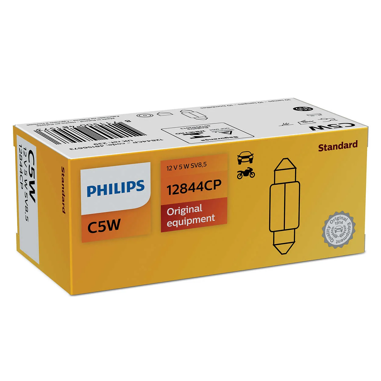 Φωτογραφία προϊόντος: PHILIPS C5W 12V 5W SV8,5 Vision (12844CP) 1τμχ