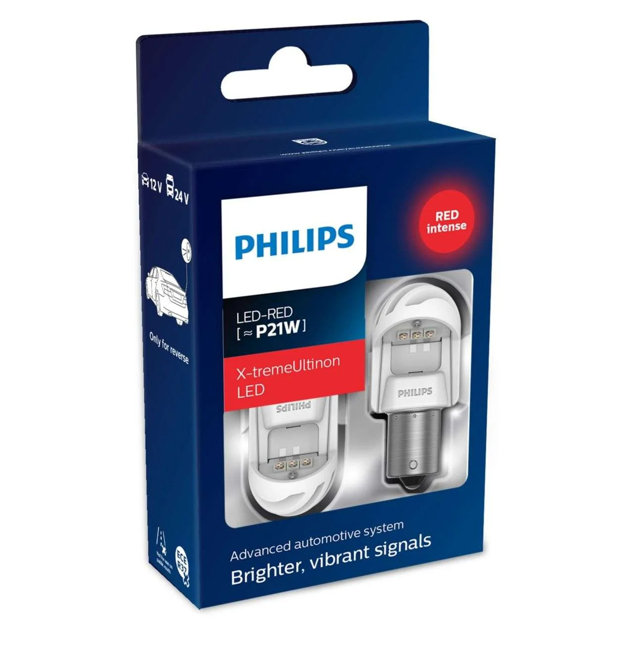 Φωτογραφία προϊόντος: PHILIPS P21W X-Treme Ultinon Led Gen2 κόκκινο 12/24V 2.7W 2τμχ 11498XURX2