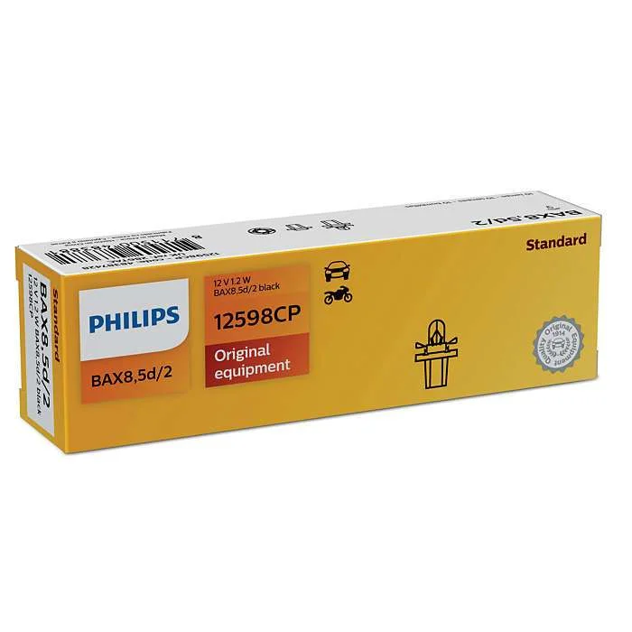 Φωτογραφία προϊόντος: PHILIPS BAX 8.5d/2 1.2W 12V Black/Black Vision (12598CP) 1τμχ