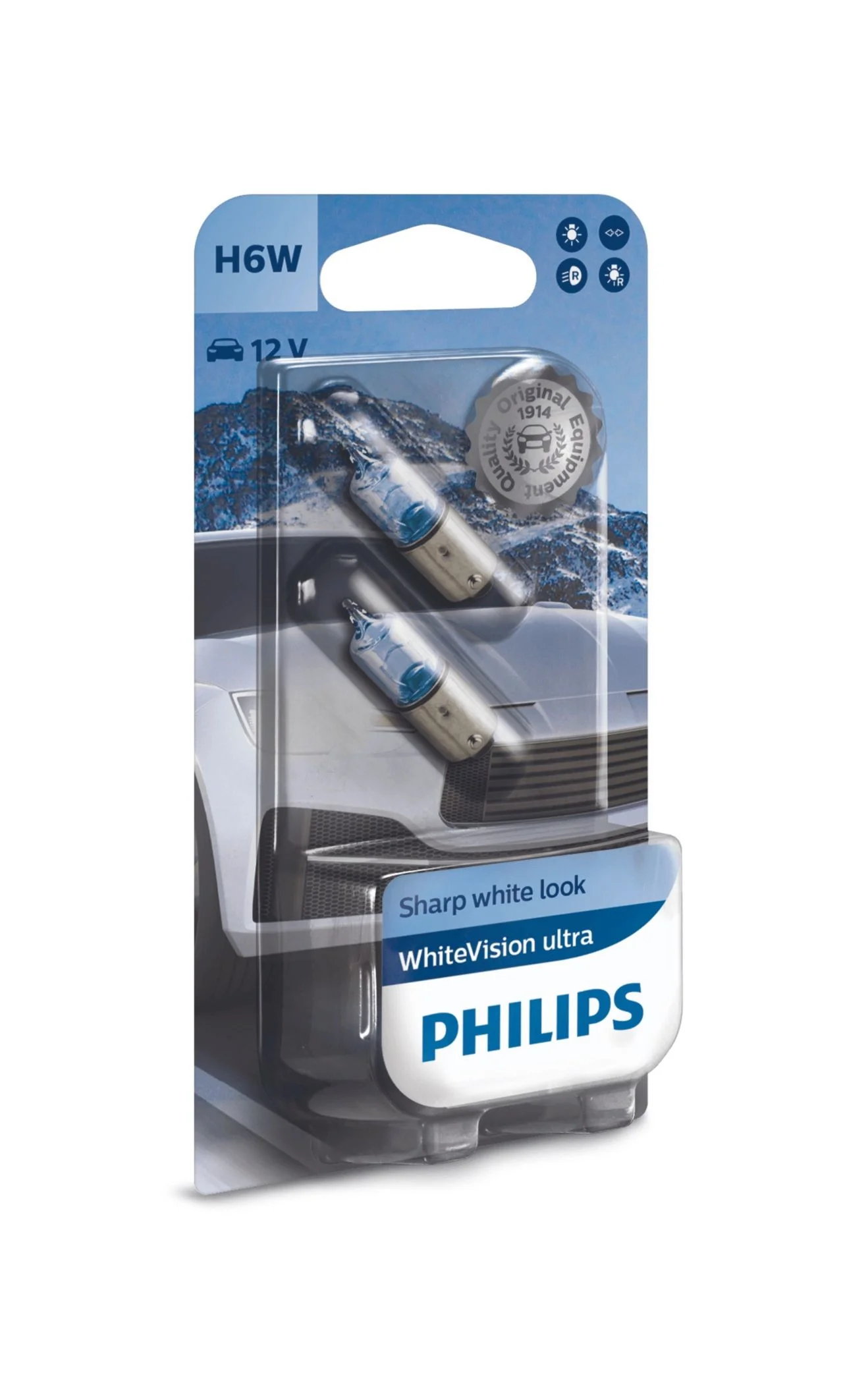 Φωτογραφία προϊόντος: PHILIPS H6W White Vision Ultra 12V 5W 3100K (12036WVUB2) 2τμχ