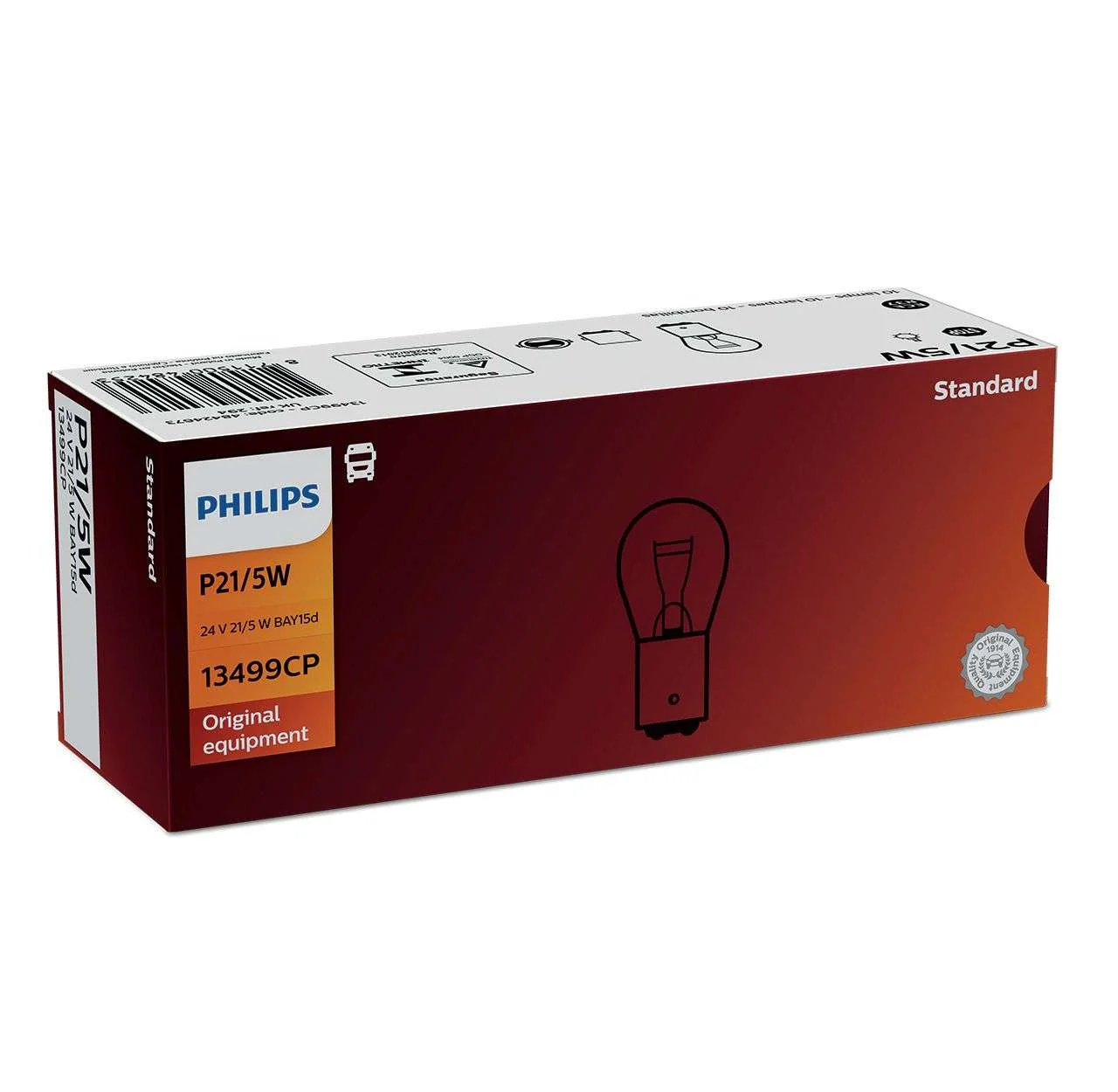 Φωτογραφία προϊόντος: PHILIPS P21/5W 24V 21/5W BAY15d 10τμχ 13499CP