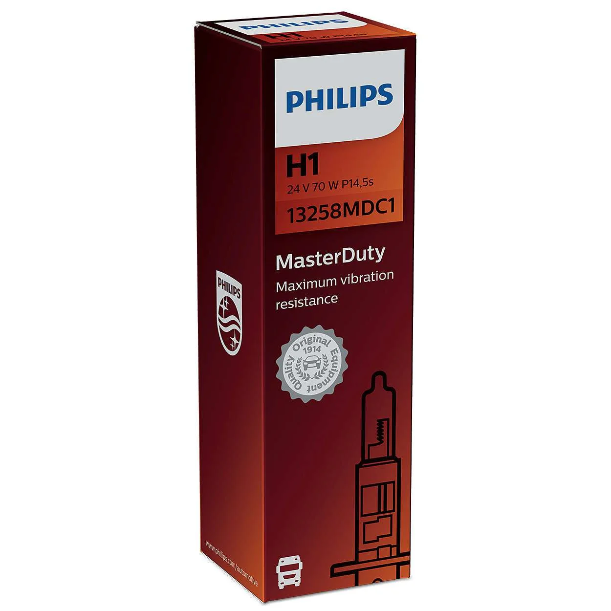 Φωτογραφία προϊόντος: PHILIPS H1 24V 70W P14.5s MasterDuty C1 13258MDC1 1τμχ
