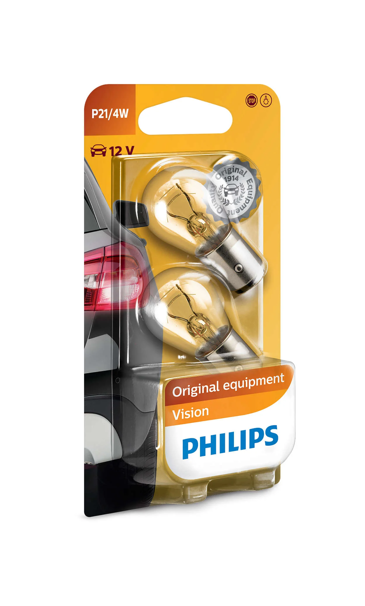Φωτογραφία προϊόντος: PHILIPS P21/4W 12V 21/4W BAZ15d Vision (12594B2) 2τμχ