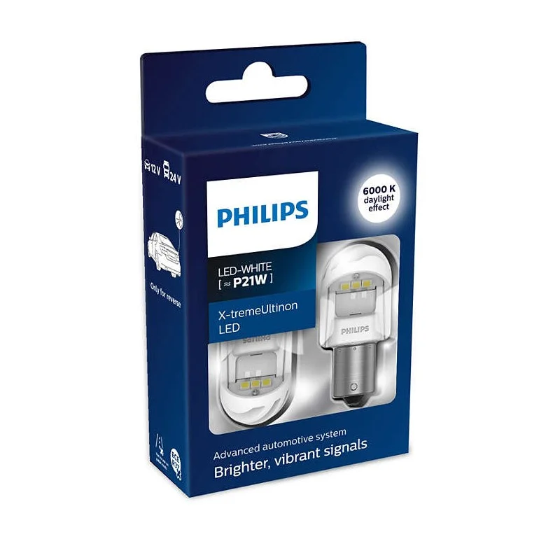 Φωτογραφία προϊόντος: PHILIPS P21W X-Treme Ultinon Led Gen2 White 6000K 12/24V 2.7W 2τμχ 11498XUWX2