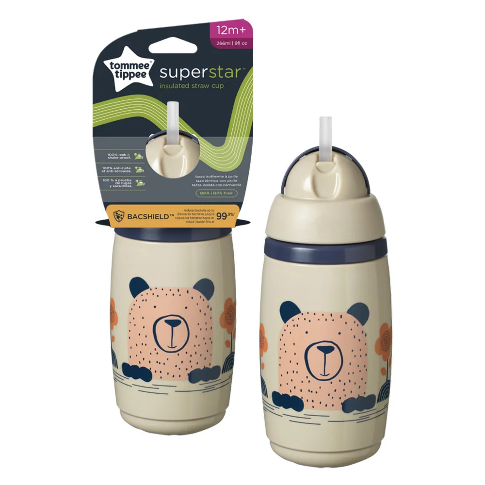 Φωτογραφία προϊόντος: Ισοθερμικό Κύπελο Tommee Tippee Super Star Grey 266ml με Καλαμάκι 12m+