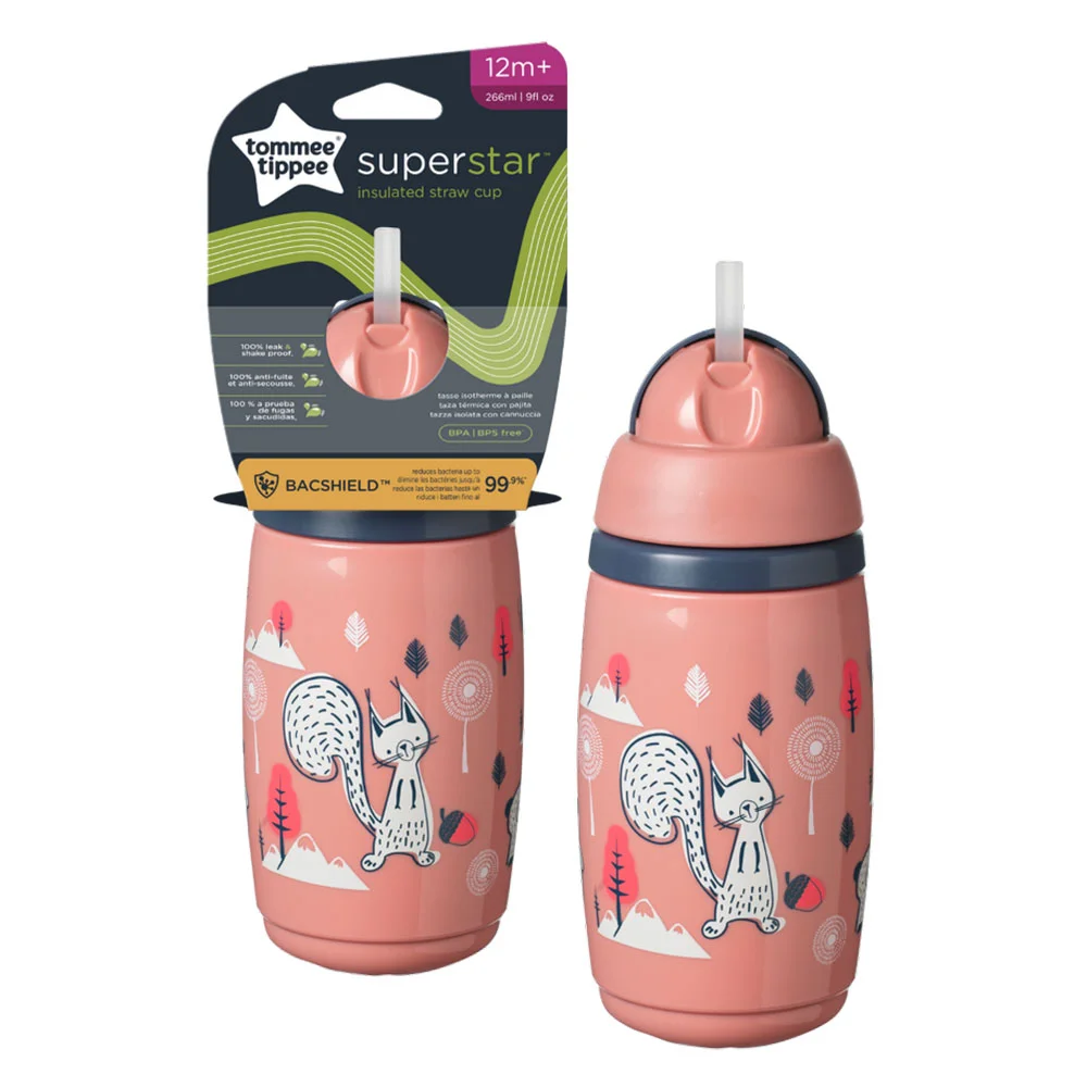 Φωτογραφία προϊόντος: Ισοθερμικό Κύπελο Tommee Tippee Super Star Pink 266ml με Καλαμάκι 12m+