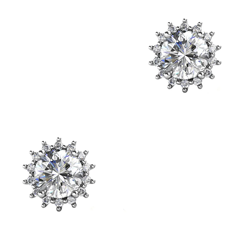 Φωτογραφία προϊόντος: Σκουλαρίκια με Moissanite Diamonds από Ασήμι SK3781