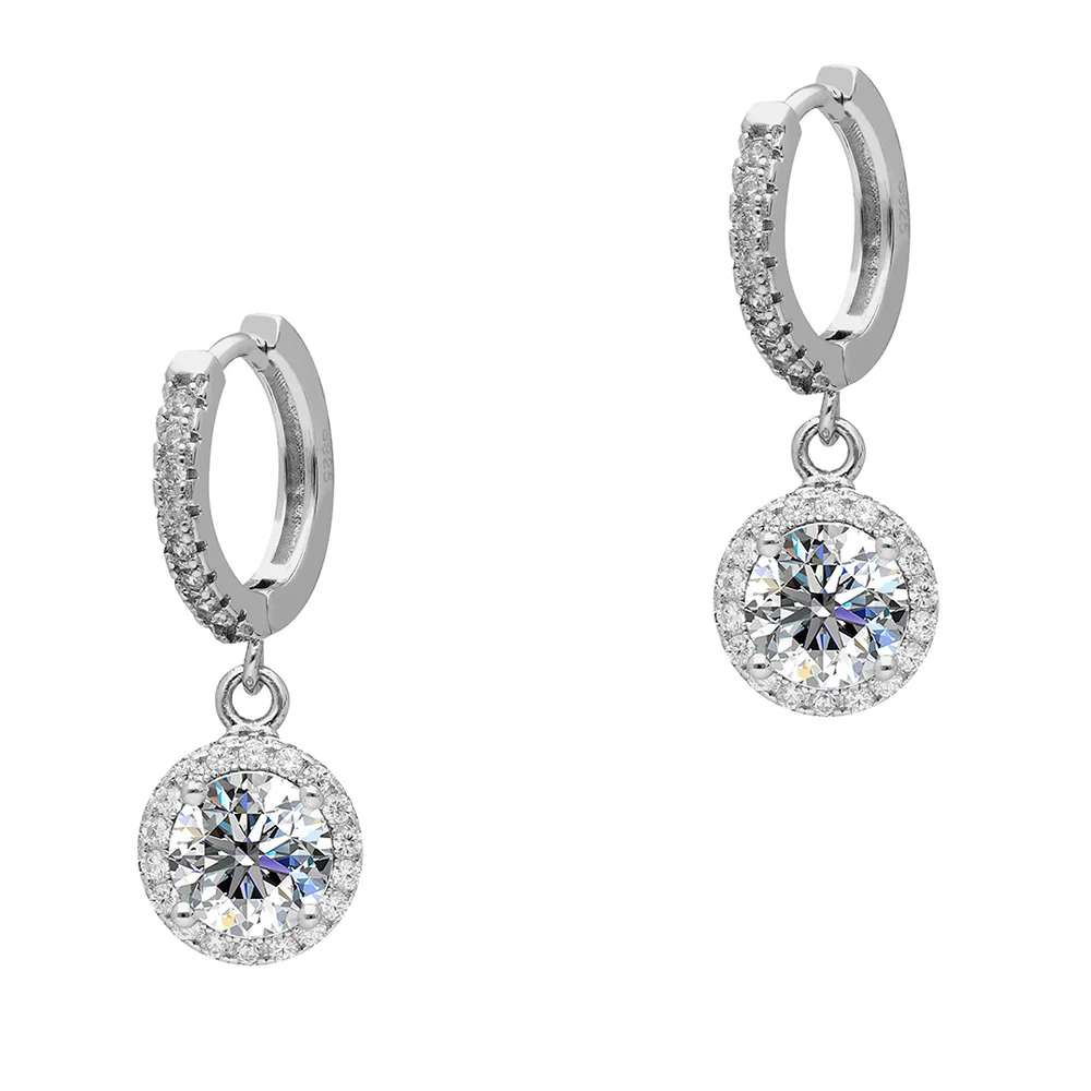 Φωτογραφία προϊόντος: Σκουλαρίκια με Moissanite Diamonds από Ασήμι SK3776