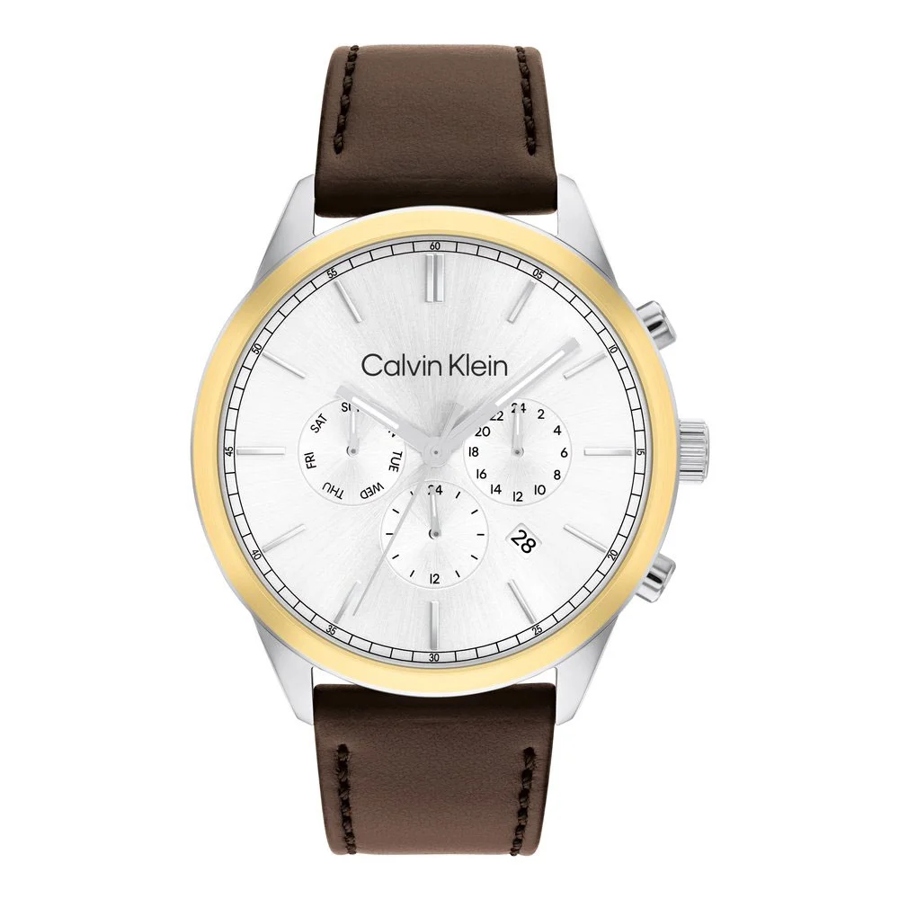 Φωτογραφία προϊόντος: CALVIN KLEIN Infinite Two-Toned Case Multifunction Dial Brown Leather Strap 25200381