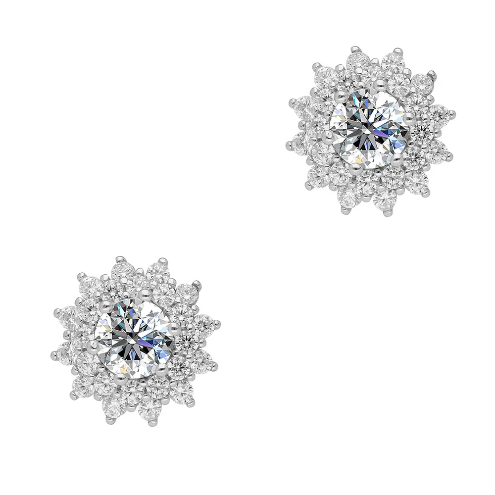 Φωτογραφία προϊόντος: Σκουλαρίκια με Moissanite Diamonds από Ασήμι SK3775