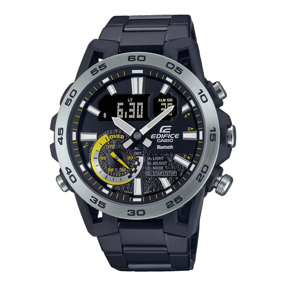 Φωτογραφία προϊόντος: CASIO Edifice Sospensione Dual Time Chronograph Black Stainless Steel Bracelet ECB-40DC-1AEF