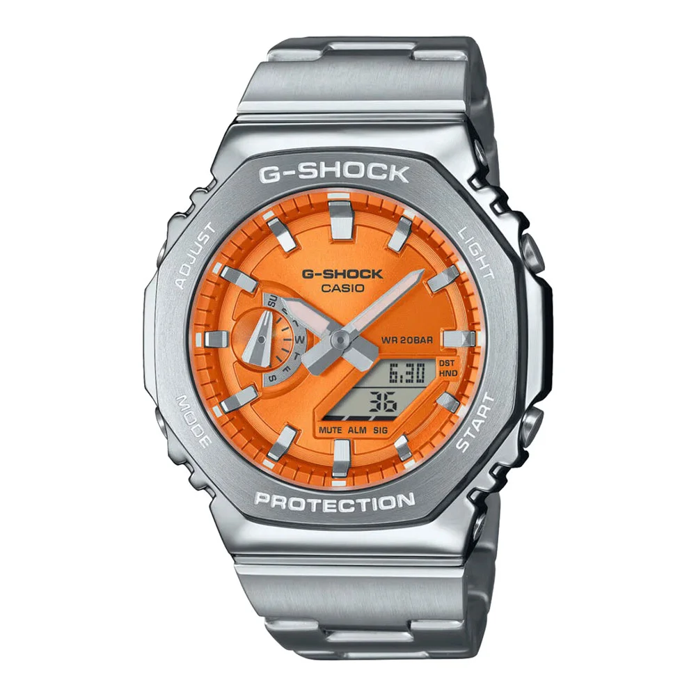 Φωτογραφία προϊόντος: CASIO G-SHOCK G-Steel Dual Time Chronograph Silver Stainless Steel Bracelet GM-2110D-4AER