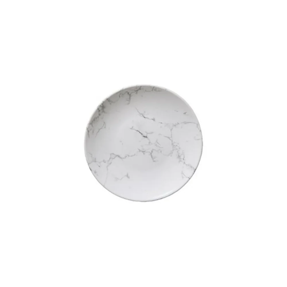 Φωτογραφία προϊόντος: Plastona Πιάτο κεραμ.geom.marble λευκό Φ19