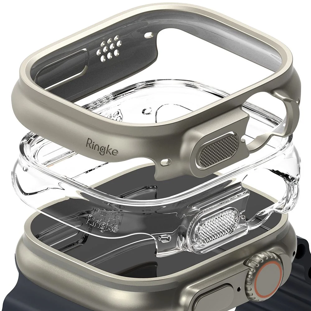 Φωτογραφία προϊόντος: RINGKE Slim 2-pack Apple Watch Ultra 1 / 2 (49 mm) διαφανές +amp; τιτάνιο γκρι