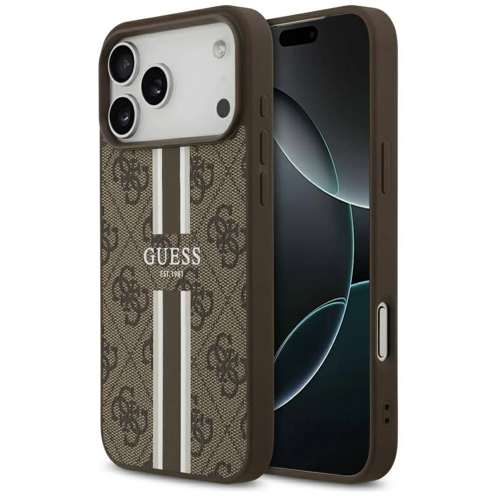 Φωτογραφία προϊόντος: Guess 4G Printed Stripes MagSafe - θήκη για Apple iPhone 17 Pro Max - Καφέ