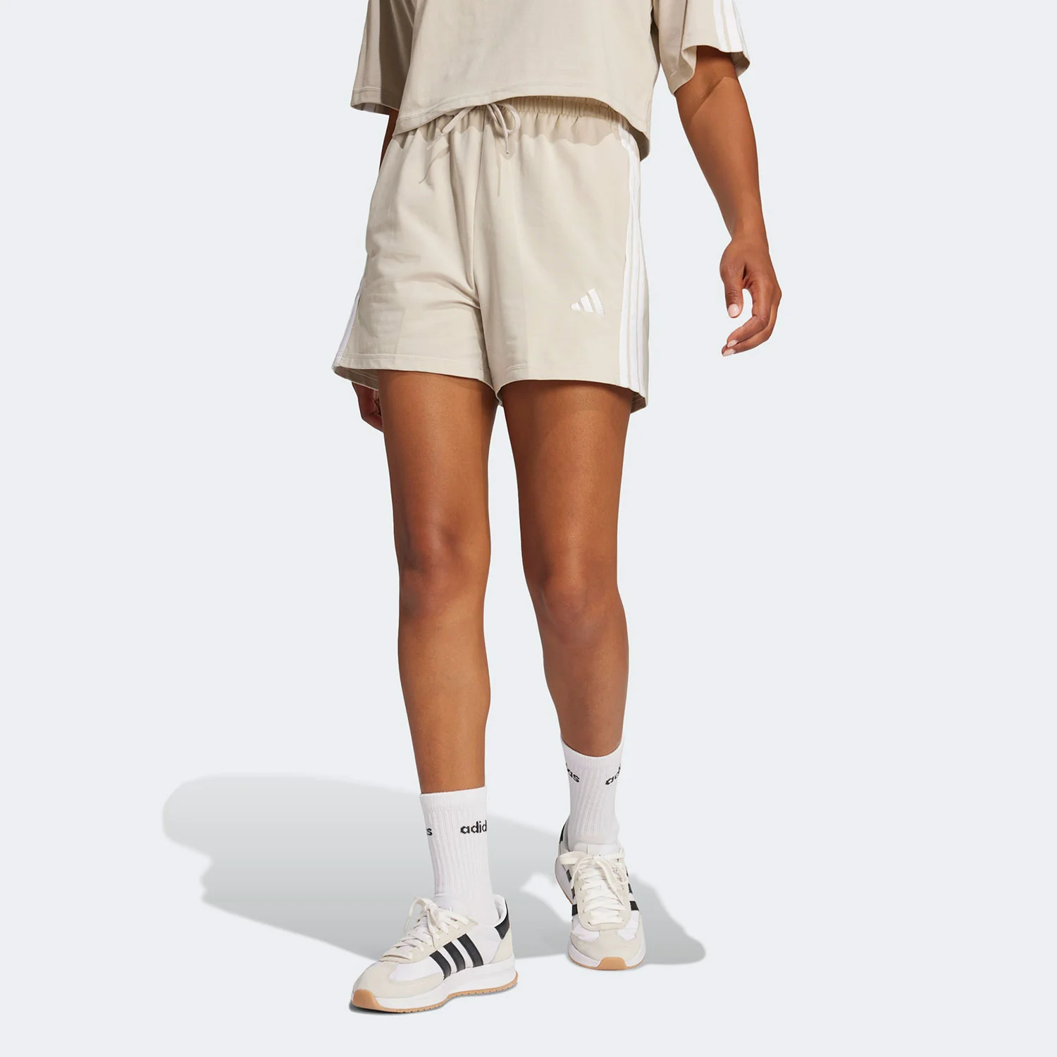 Φωτογραφία προϊόντος: ADIDAS PERFORMANCE ADIDAS WOMEN'S ESSENTIALS 3-STRIPES COTTON SHORTS ΜΠΕΖ