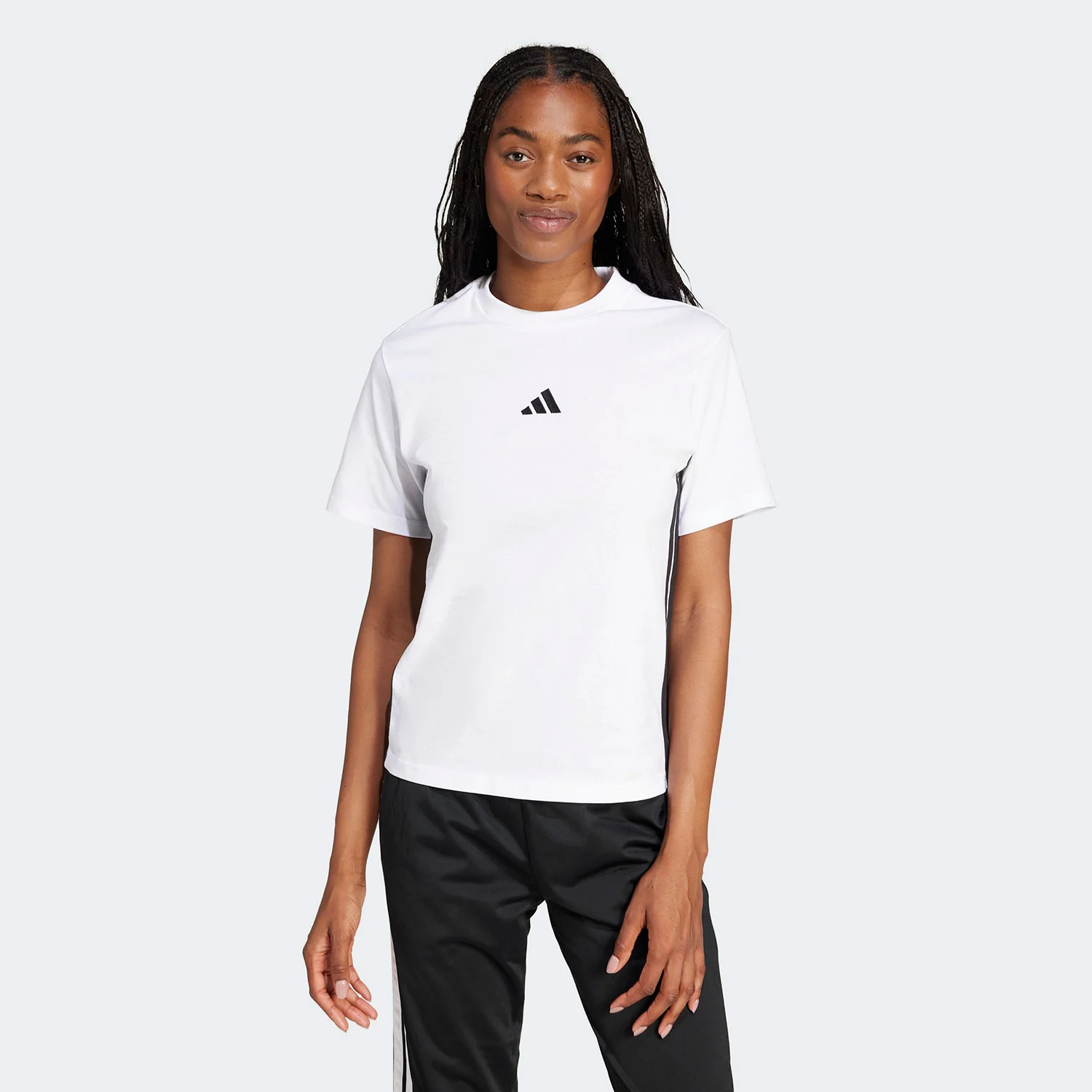 Φωτογραφία προϊόντος: ADIDAS PERFORMANCE ADIDAS WOMEN'S 3-STRIPES ESSENTIALS T-SHIRT ΑΣΠΡΟ