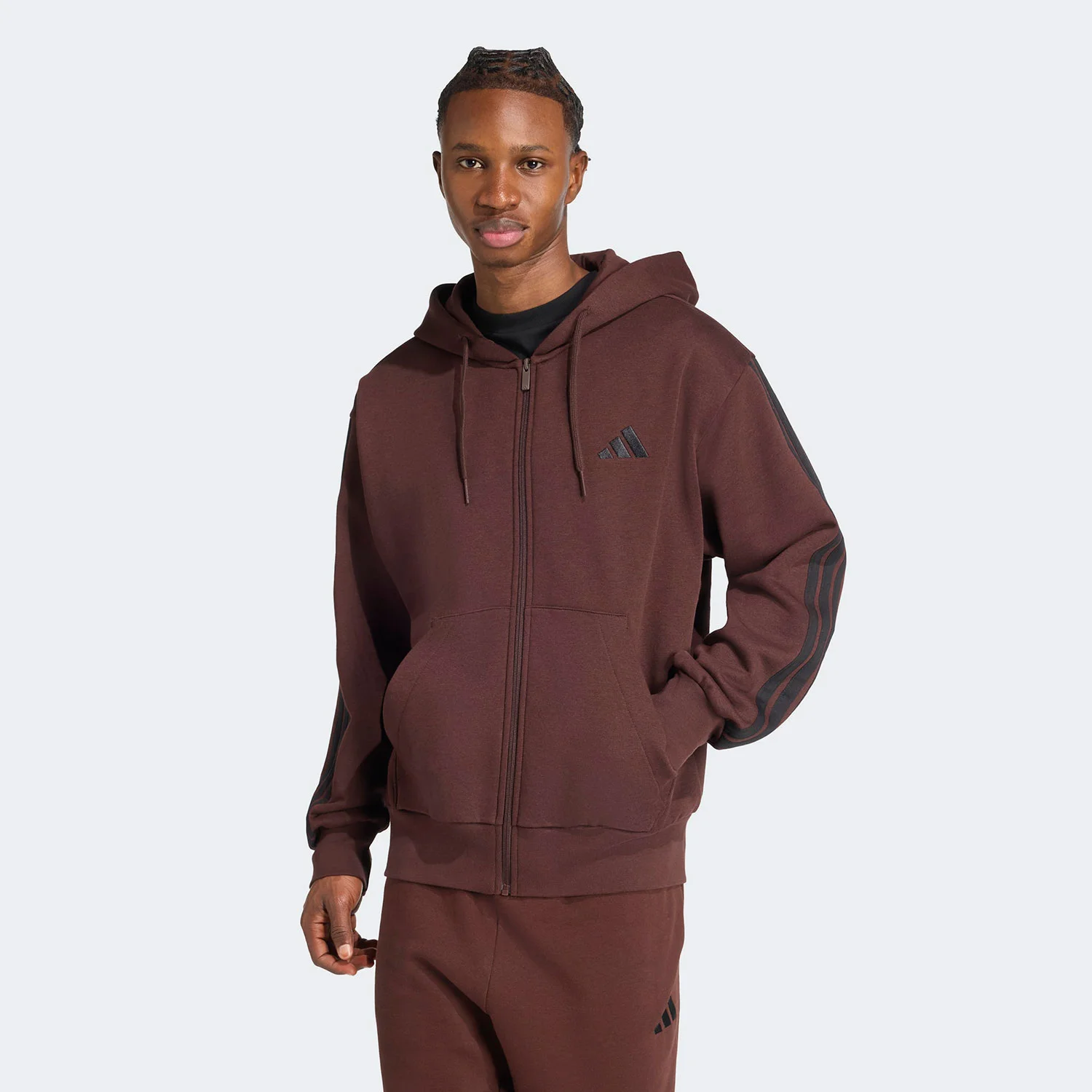 Φωτογραφία προϊόντος: ADIDAS PERFORMANCE ADIDAS ESSENTIALS 3-STRIPES FLEECE FULL-ZIP HOODIE ΚΟΚΚΙΝΟ