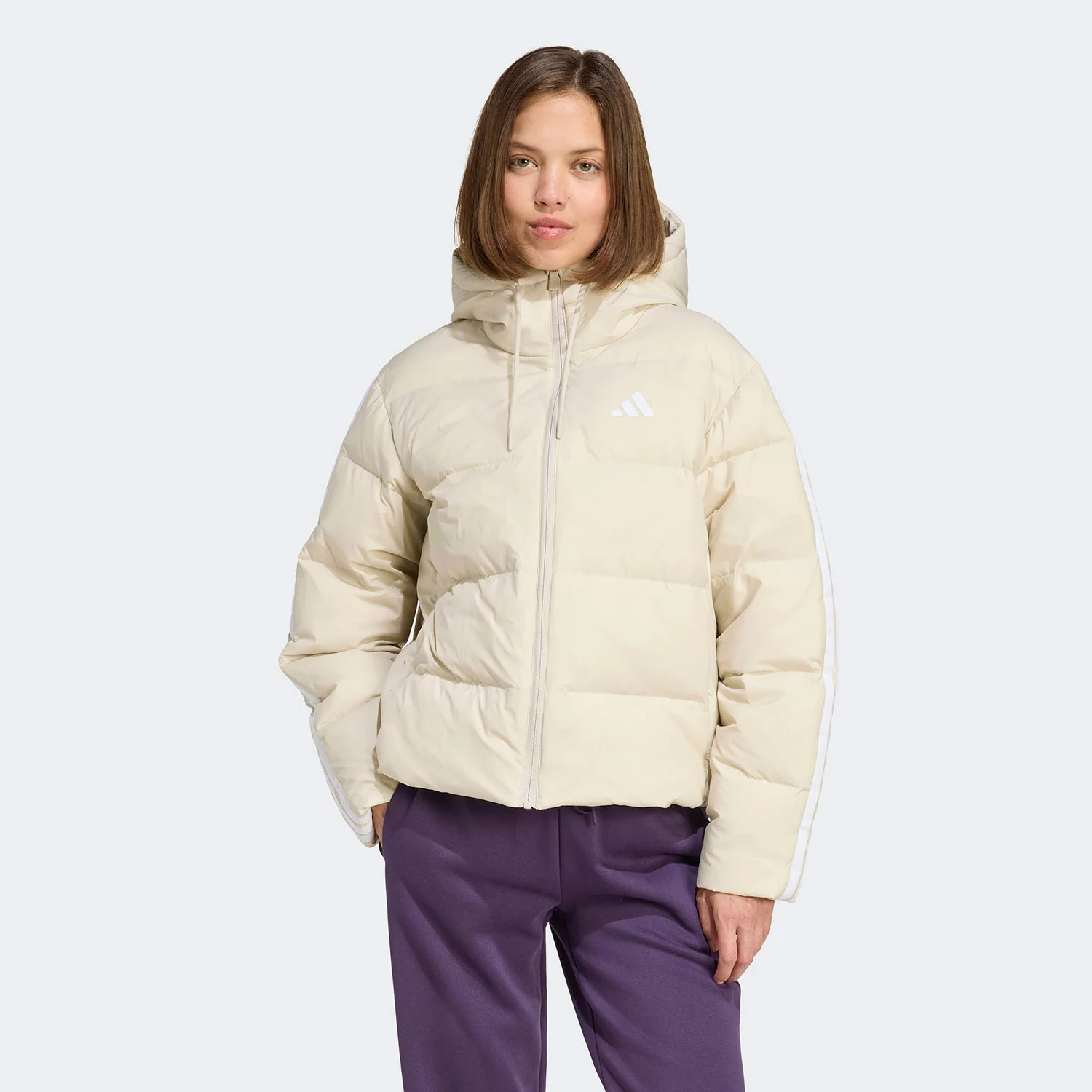 Φωτογραφία προϊόντος: ADIDAS PERFORMANCE ADIDAS ESSENTIALS CLIMAWARM 3-STRIPES PUFFER DOWN HOODED JACKET ΜΠΕΖ