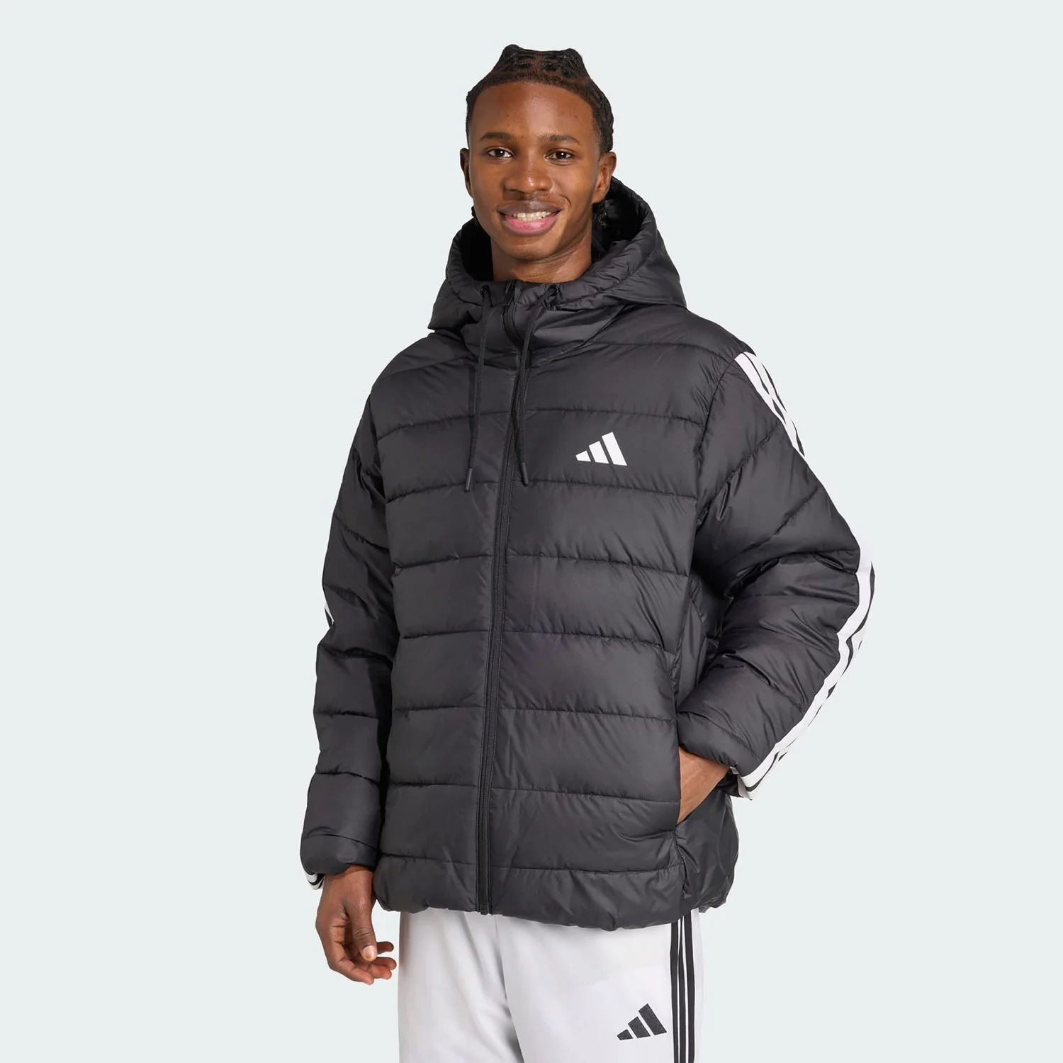 Φωτογραφία προϊόντος: ADIDAS PERFORMANCE ADIDAS ESSENTIALS CLIMAWARM 3-STRIPES SYNTHETIC DOWN HOODED JACKET ΜΑΥΡΟ