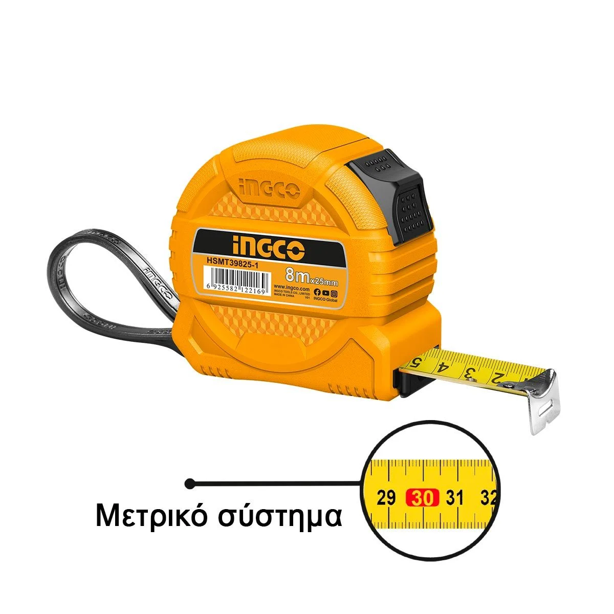 Φωτογραφία προϊόντος: Μετροταινία 8m x 25mm HSMT39825-1 INGCO INGCO