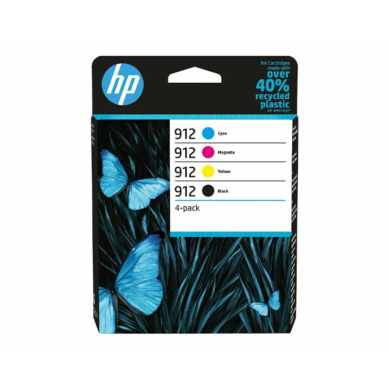 Φωτογραφία προϊόντος: HP 912 Πακέτο 4 Μελανιών Εκτυπωτή InkJet Κίτρινο / Κυανό / Ματζέντα / Μαύρο (6ZC74AE)