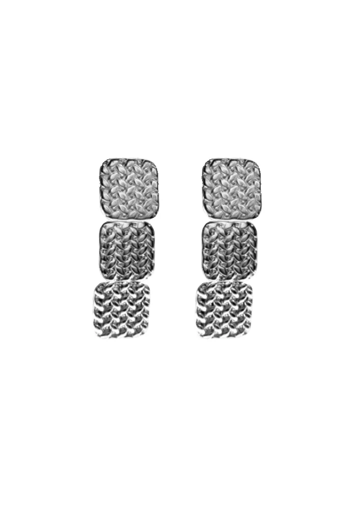 Φωτογραφία προϊόντος: Regalis Haiti Silver Steel Earrings(Ανοξείδωτο Ατσάλι)