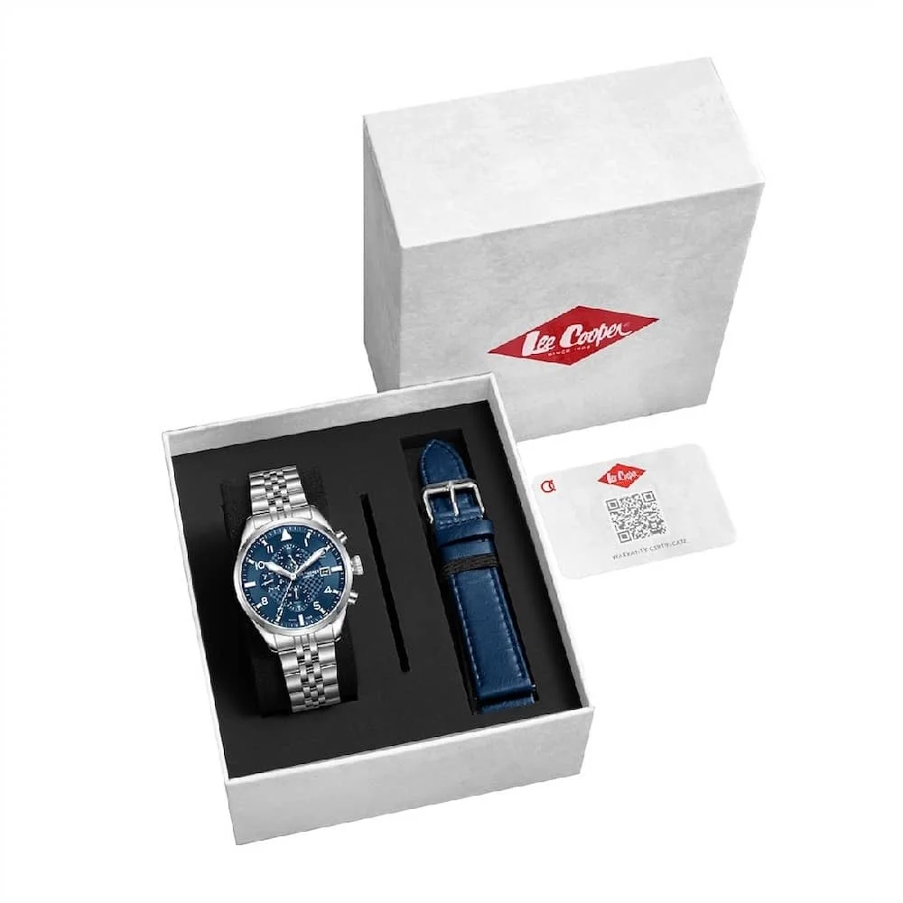 Φωτογραφία προϊόντος: Lee Cooper Watches Lee Cooper Men's Watch Silver Metallic Bracelet LC08318.390 Box Set