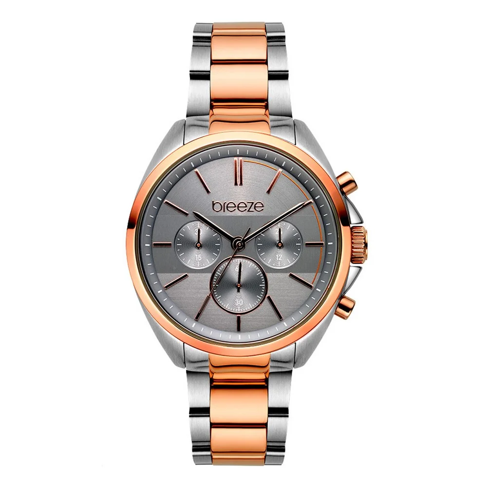 Φωτογραφία προϊόντος: Breeze Glow Raider, Women's Watch, Chronograph, Silver / Rose Gold Stainless Steel Bracelet 712031.6
