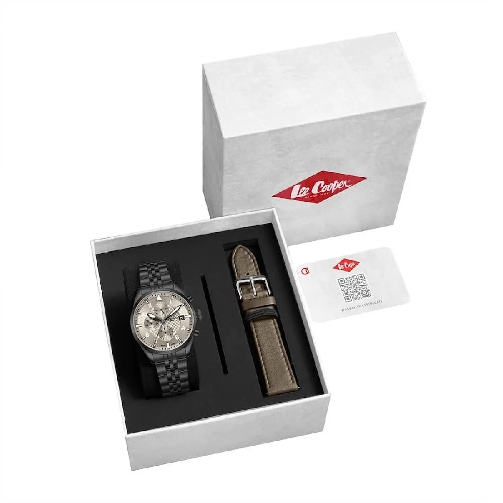 Φωτογραφία προϊόντος: Lee Cooper Watches Lee Cooper Men's Watch Charcoal Metallic Bracelet LC08318.060 Box Set