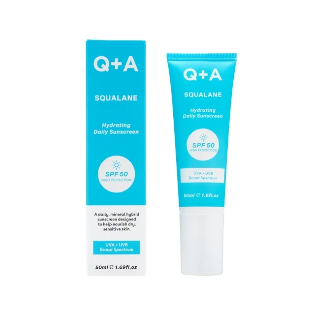 Φωτογραφία προϊόντος: Q+A Squalane SPF50 Hydrating Daily Sunscreen Ενυδατικό Αντηλιακό Προσώπου με Σκουαλάνιο 50ml