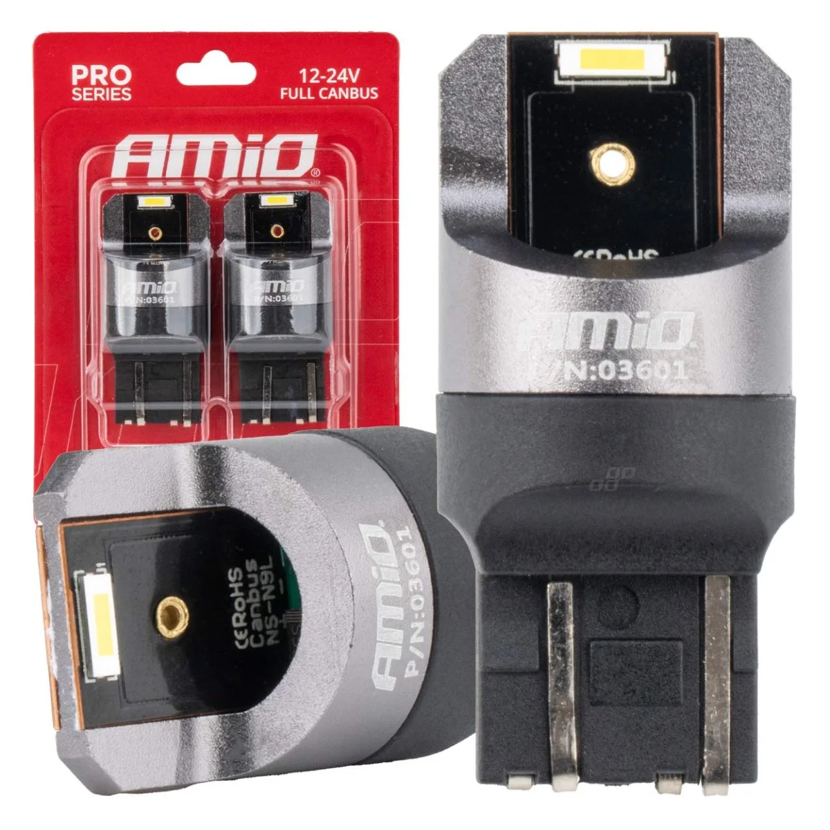 Φωτογραφία προϊόντος: AMIO ΛΑΜΠΑΚΙΑ W21/5W 7443 12/24V 6.000K 2xSMD LED FULL CAN-BUS ΛΕΥΚΟ PRO SERIES AMIO - 2 Τεμ. 03601/AM