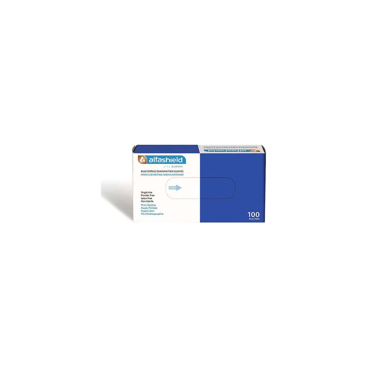 Φωτογραφία προϊόντος: Medipharmacy Karabinis Medical Alfashield Alfa Gloves Εξεταστικά Γάντια Νιτριλίου Χωρίς Πούδρα Medium Μπλε 100τμχ