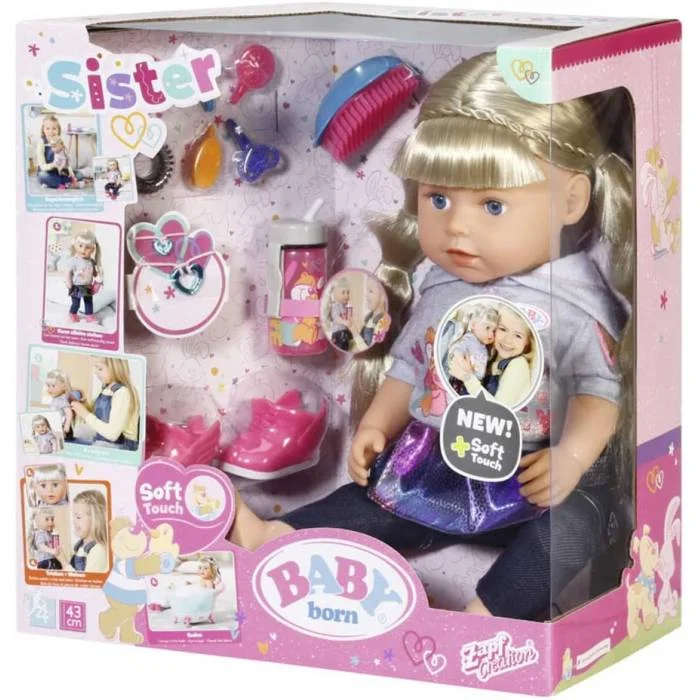 Φωτογραφία προϊόντος: Κούκλα Baby Born Soft Touch Sister Blond 43 Cm - Zapf Creation ZF824603
