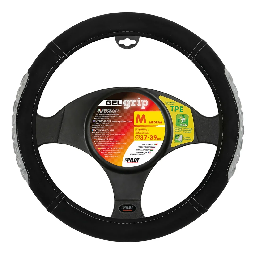 Φωτογραφία προϊόντος: Lampa ΚΑΛΥΜΜΑ ΤΙΜΟΝΙΟΥ GEL GRIP (M) 37/39cm ΜΙΚΡΟΦΙΜΠΡΑ/ΤΖΕΛ ΜΑΥΡΟ/ΓΚΡΙ ΑΟΣΜΟ ECO-FRIENDLY L3295.1
