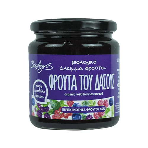 Φωτογραφία προϊόντος: Άλειμμα Φρούτα του Δάσους Βιολογικό χωρίς ζάχαρη 320g Βιοαγρός
