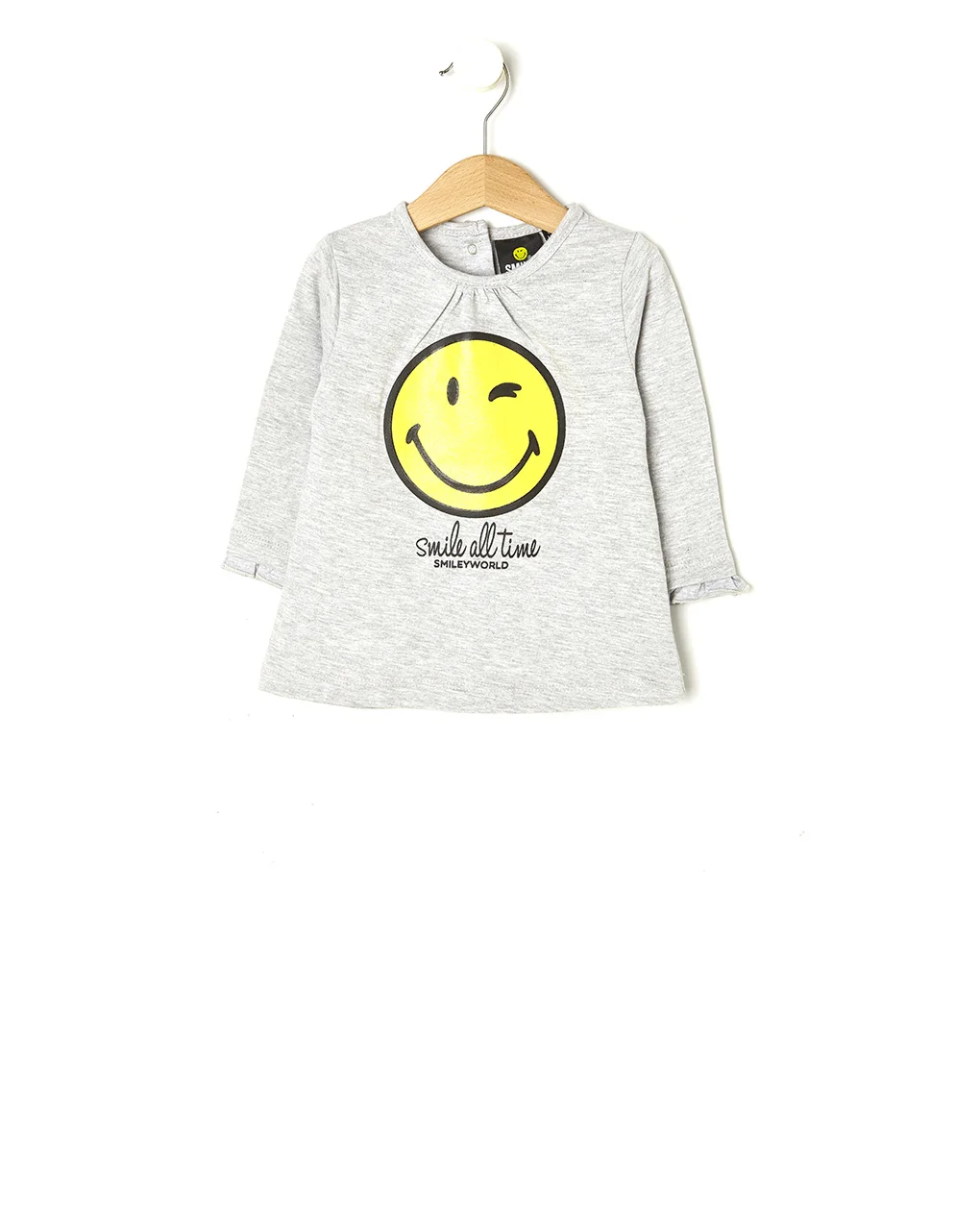 Φωτογραφία προϊόντος: T-shirt Γκρι με Στάμπα Smiley για Κορίτσι