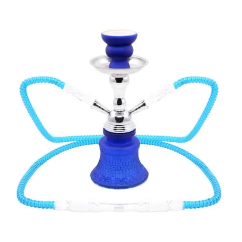 Φωτογραφία προϊόντος: Atomic Hookah Shisha Waves 25 cm Blue Μπλε (2 στόμια-σωλήνες)+Δώρο δεκάδα καρβουνάκια.