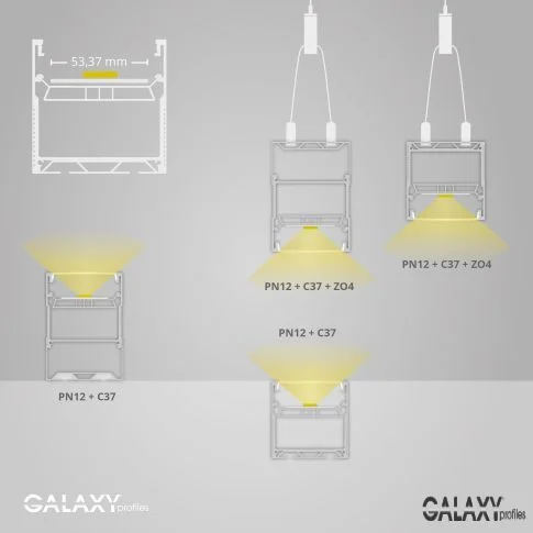 Φωτογραφία προϊόντος: PN12 LED LIGHT profile 150cm, powder-coated silver, LED strips max. 50 mm