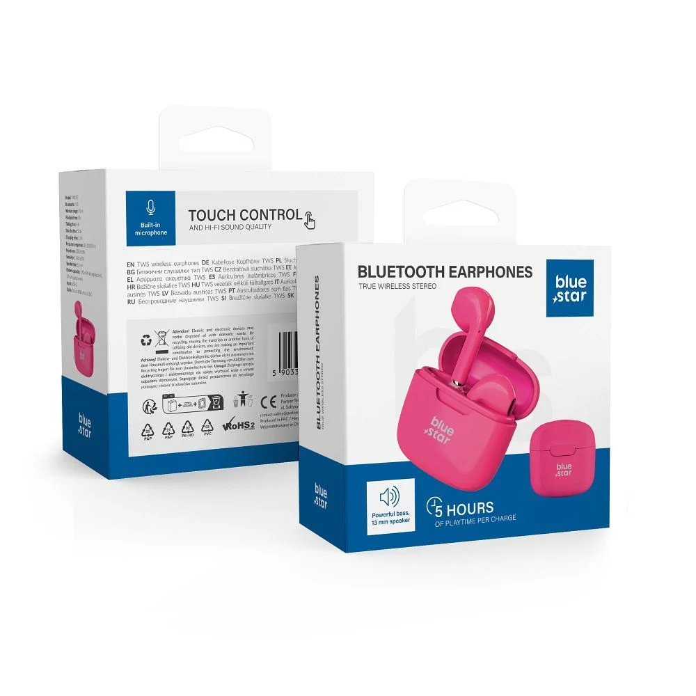 Φωτογραφία προϊόντος: . BLUE STAR wireless earphones bluetooth TWS FI7 pink