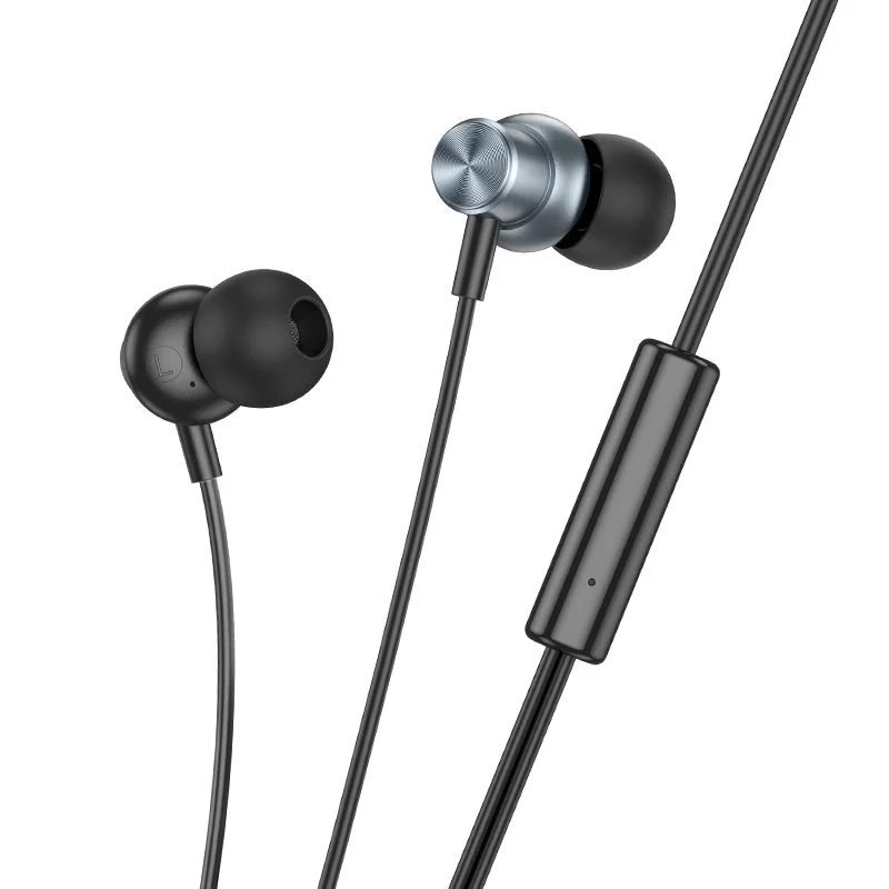 Φωτογραφία προϊόντος: . HOCO wire earphones Jack 3,5 mm with microphone M110 metal gray